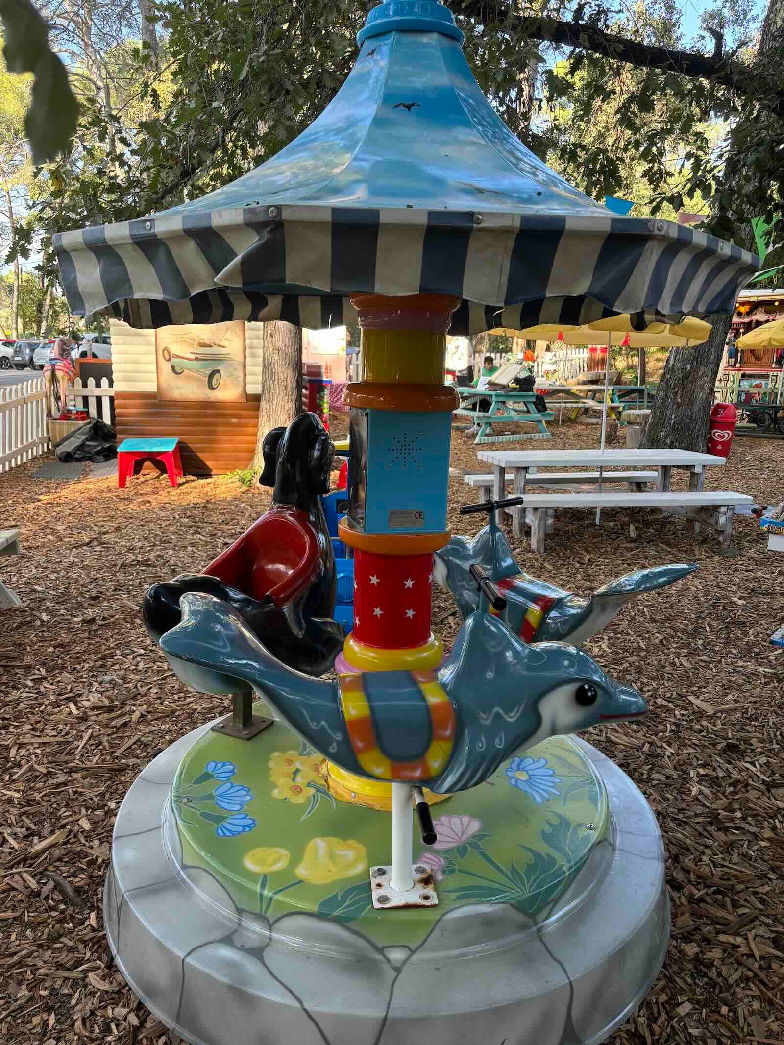 Mini Dolphin Carousel – 3 seats – Nautical theme – 100% eco-friendly